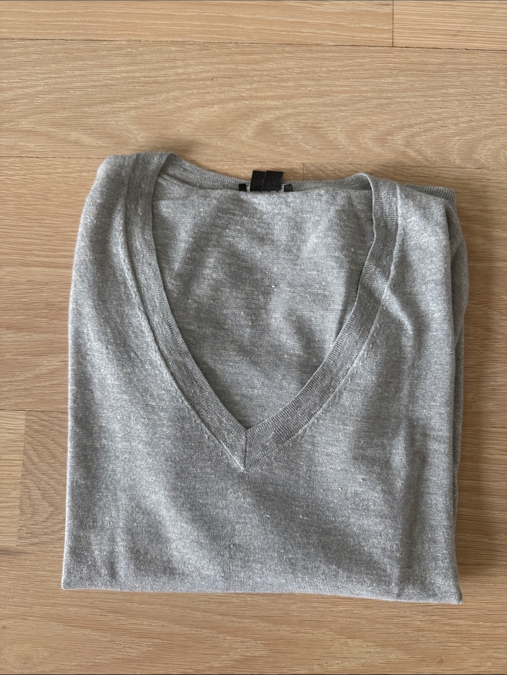 Theory V-Neck Sweater in Light Gray